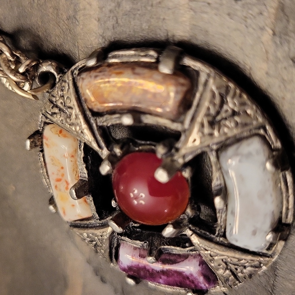 Pewter Gemstone Celtic Pendant Necklace - Picture 5 of 10
